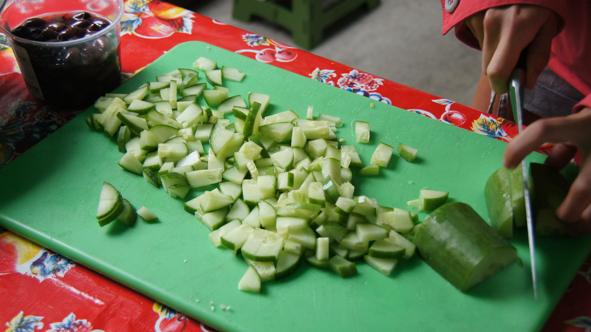 Cucumbers for Greek Chicken Salad