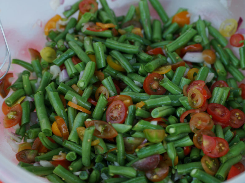 Green Bean tomato and feta salad