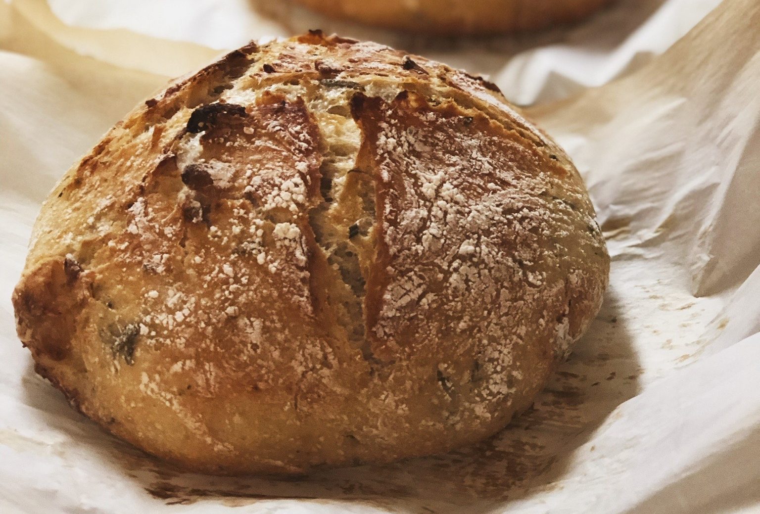 Roasted Garlic and Rosemary NoKnead Bread Mill City Farmers Market