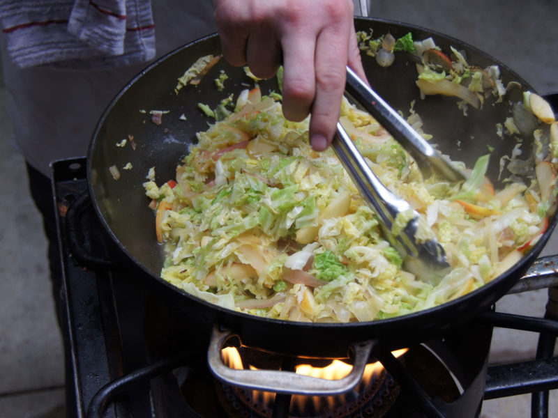 Cabbage Saute with Apples and Onions