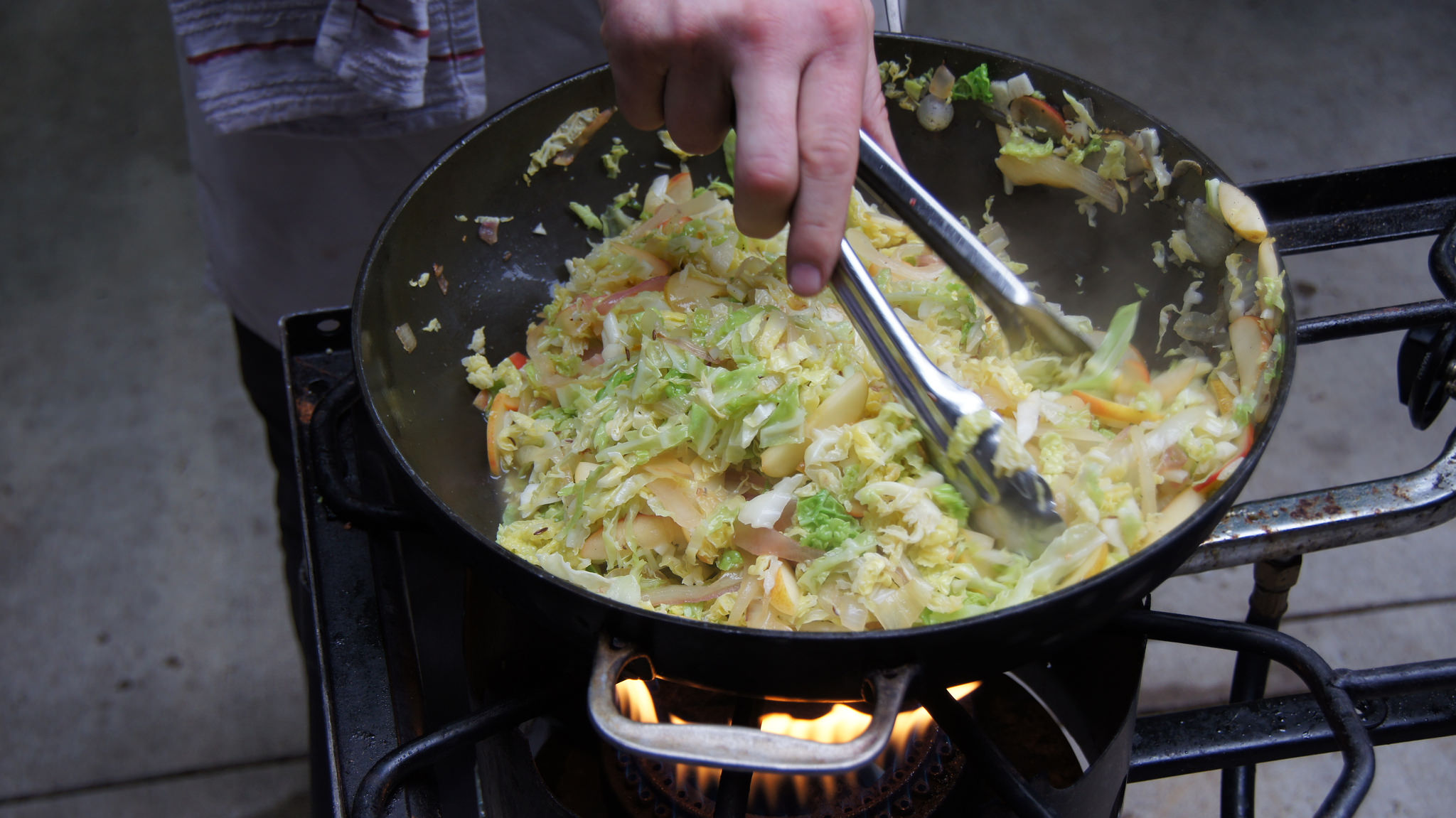 Cabbage Saute with Apples and Onions